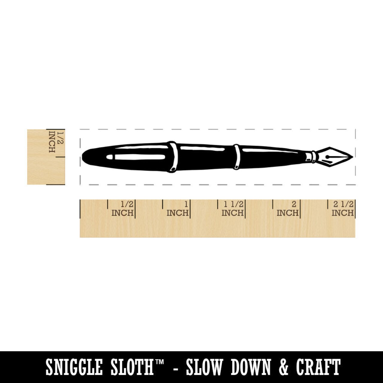 Fancy Fountain Pen for Writing and Calligraphy Rectangle Rubber Stamp for Stamping Crafting